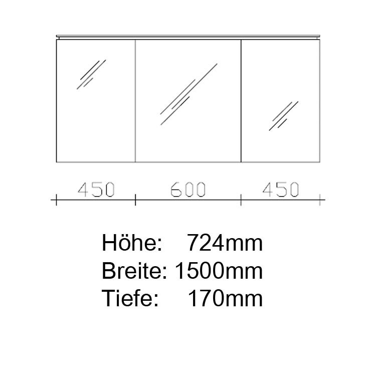 Pelipal Solitaire 7005 Spiegelschrank 1500  